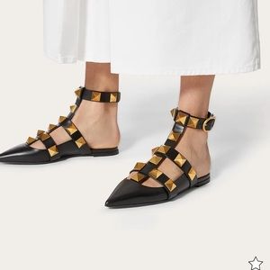 VALENTINO ROMAN STUD CALFSKIN BALLET size  38